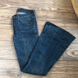 Dark wash flare jean